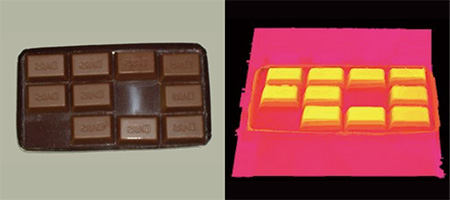 チョコレート ― 同系色のトレイ上での抜けの検査